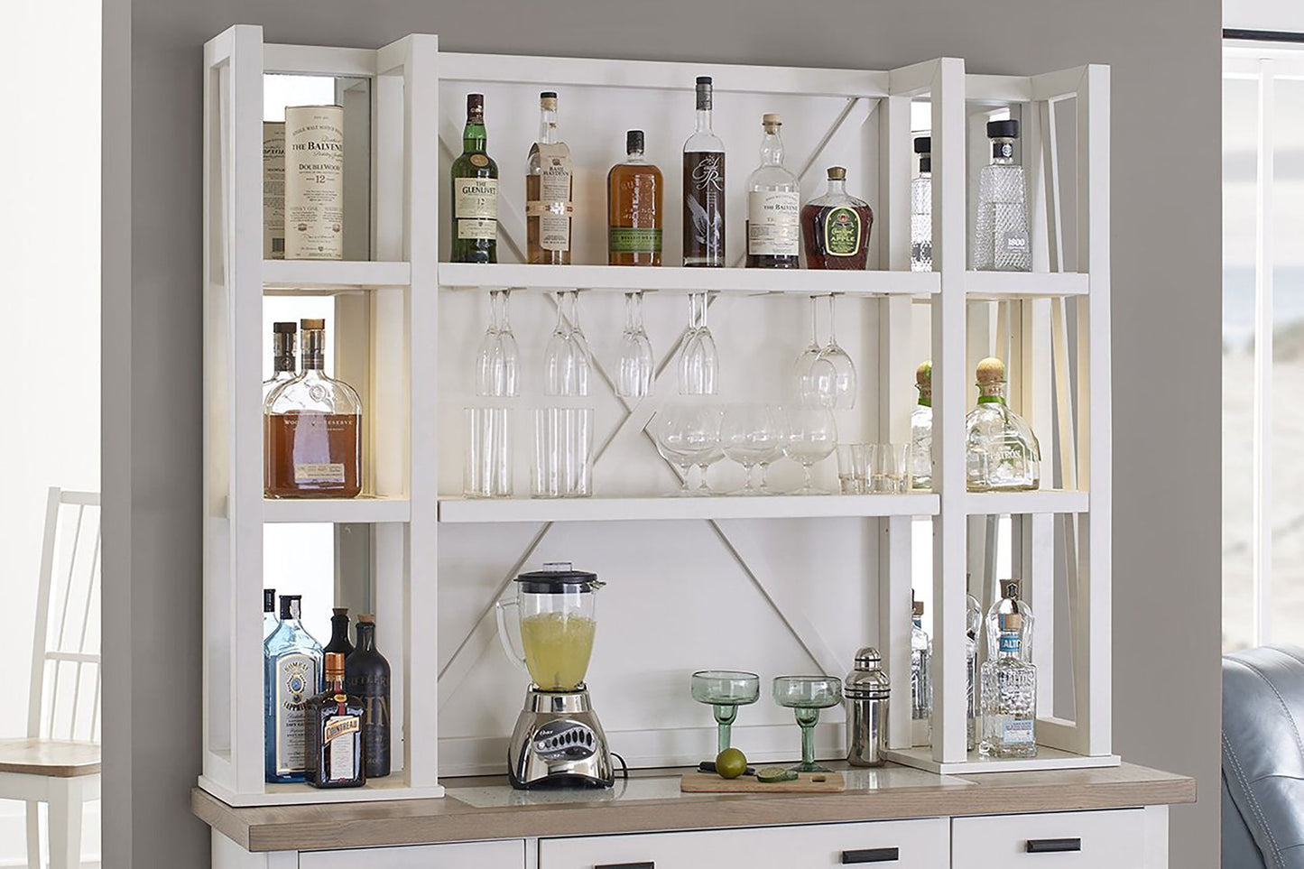 Americana Modern Dining - Bar Open Hutch - Cotton