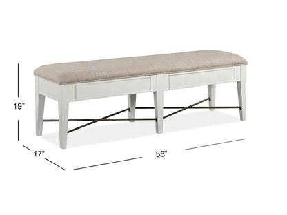 Heron Cove - Bench With Upholstered Seat - Chalk White