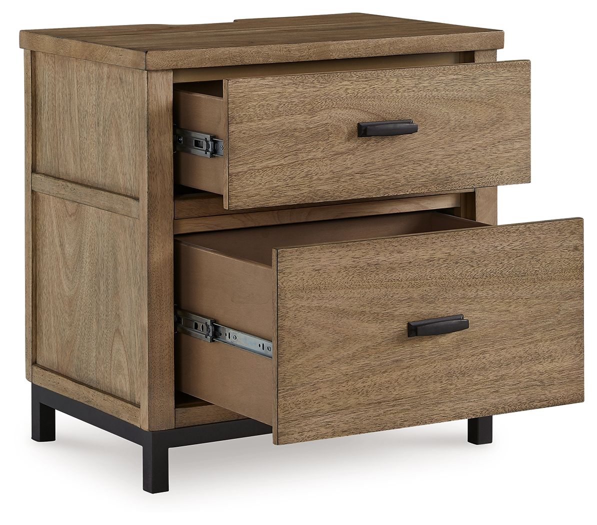 Tomtyn - Two Drawer Night Stand - Light Brown