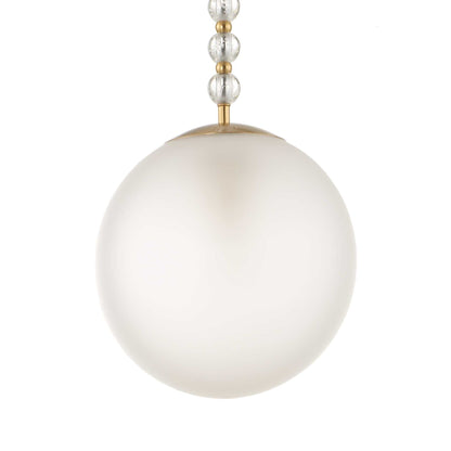Ripple - 1 Light Frost Glass Pendant - Gold