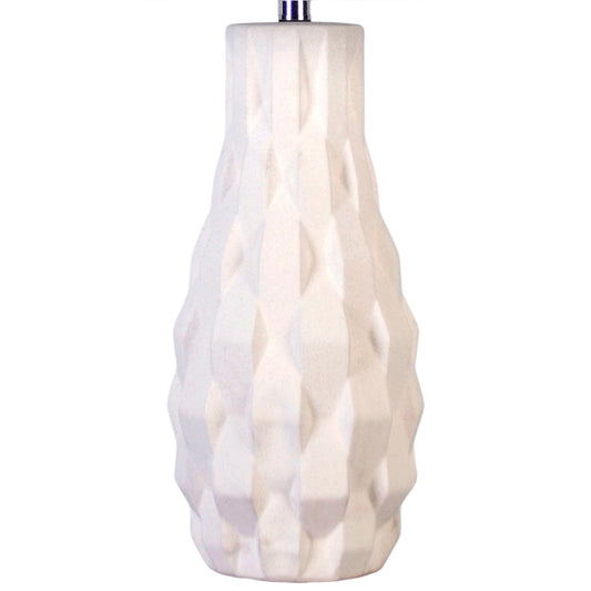 "Sculpted Elegance" Ceramic Table Lamp (Set of 2) - White Sand