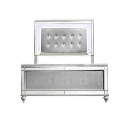 Valentino - 5/0 Queen Footboard & Slats - Silver