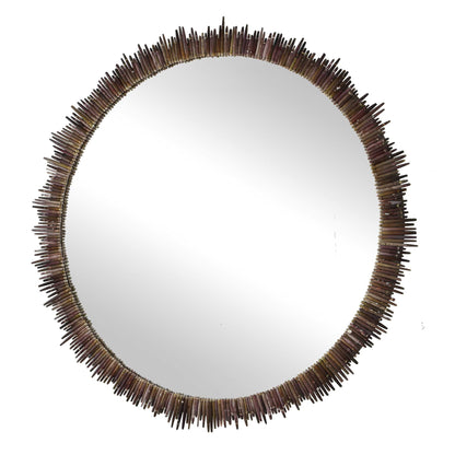 Tiger Sea Urchin - Round Mirror - Brown / Green