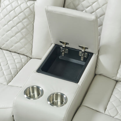 Carlo - Power Motion Loveseat With Power Headrest, Console And LED
