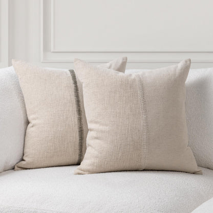 Nisha - 22" x 22" Accent Pillow - Natural / Ivory