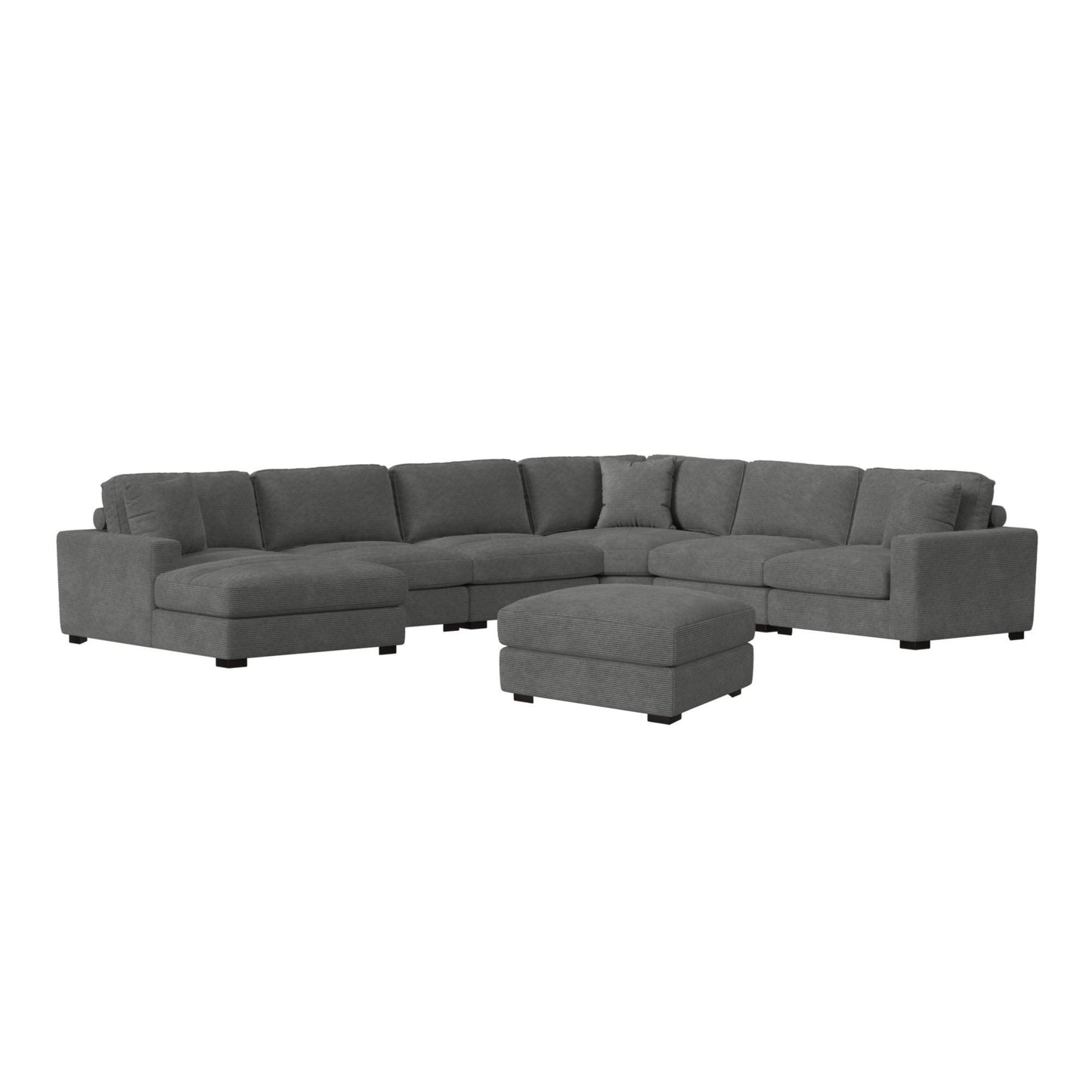 Arizona - Modular RHF Armchair With 1 Pillow 20" - Steno Charcoal