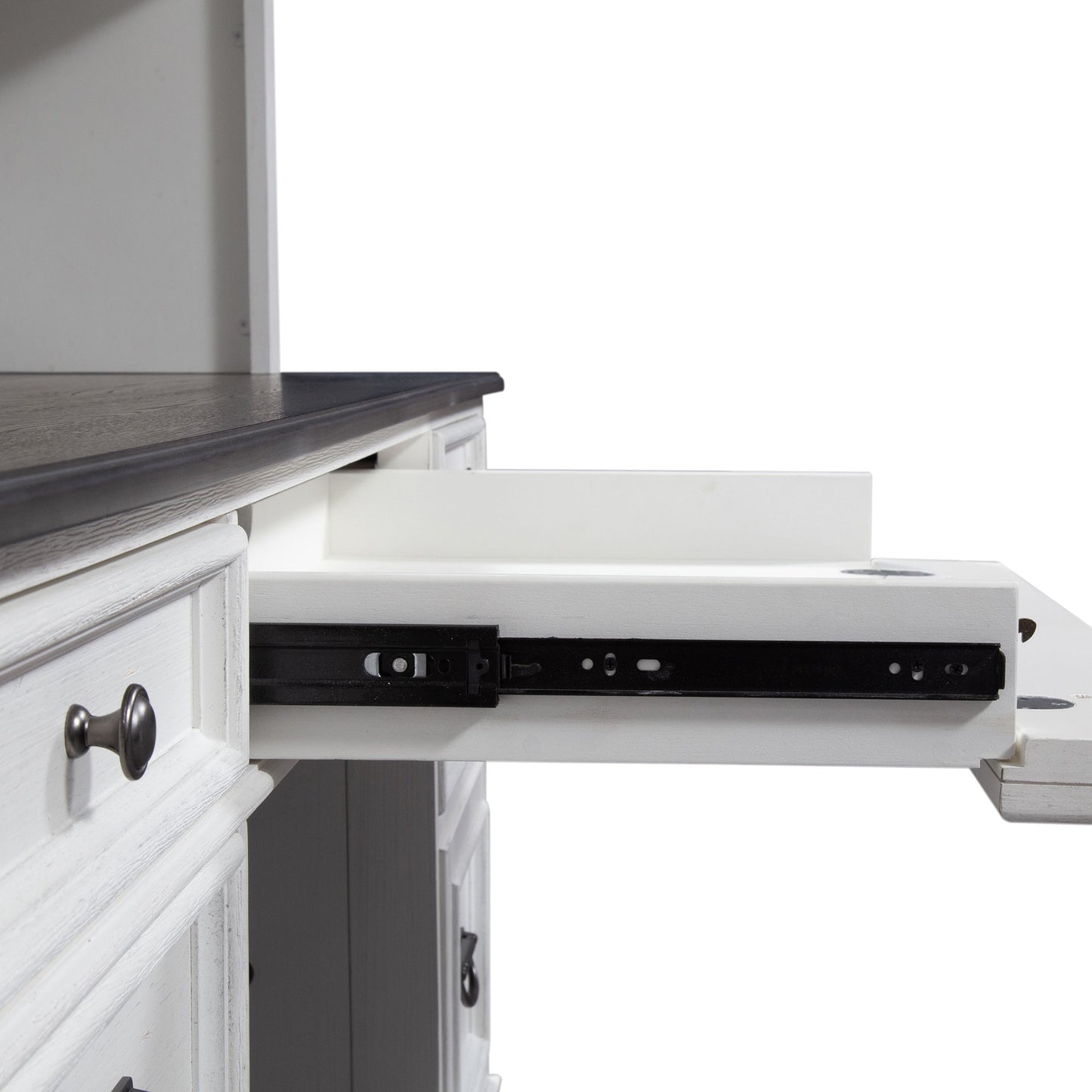 Allyson Park - Desk - Wirebrushed White / Charcoal