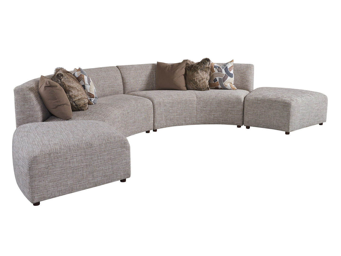 Zanzibar - Alston Armless Curved Sofa - Gray
