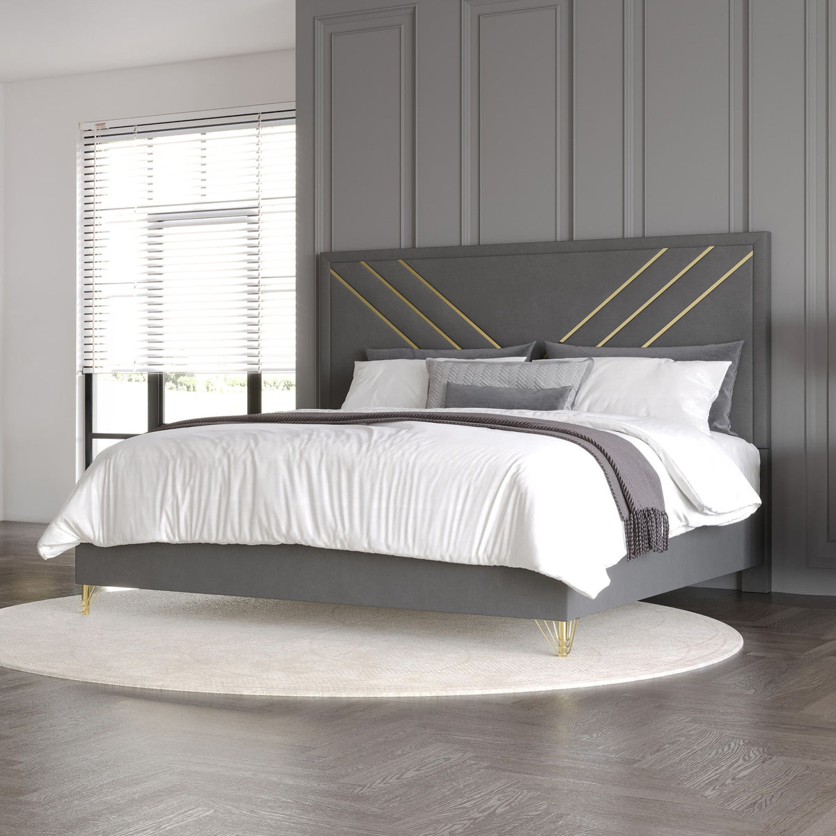 Symmetry - Eastern King / Queen Panel Side Rails - Charcoal