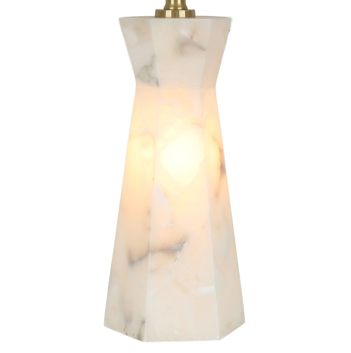 Evening Facet - 28 X 16 - Alabaster Table Lamp With Night Light (Set of 2) - Natural Stone