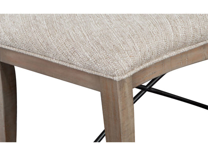 Paxton Place - Curved Bench With Upholstered Seat - Dovetail Gray