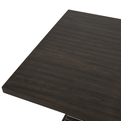 Plateau - Rectangle Table Pedestal Base - Rustic Espresso