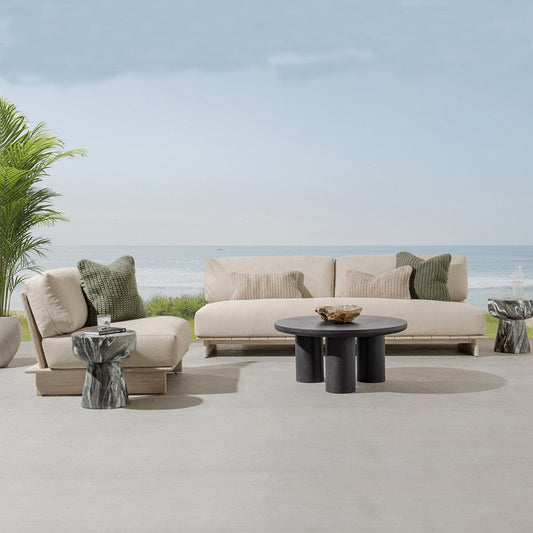Livia - Teak Outdoor Sofa - Taupe