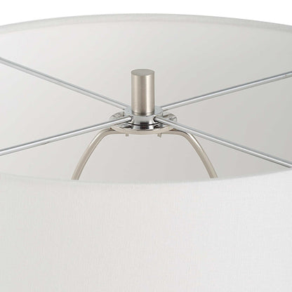 Quinn - Table Lamp - White & Silver