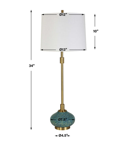 Kaimana - Aged Buffet Lamp - Blue