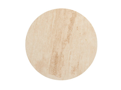Los Altos - Marshall Stone Top Round End Table - Light Brown