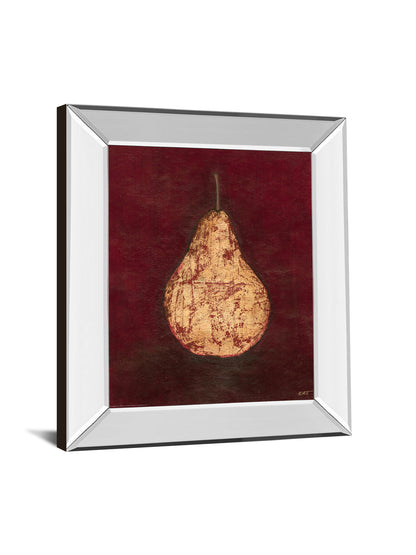 Pear By Norman Wyatt, Jr. - Mirror Framed Print Wall Art - Dark Red