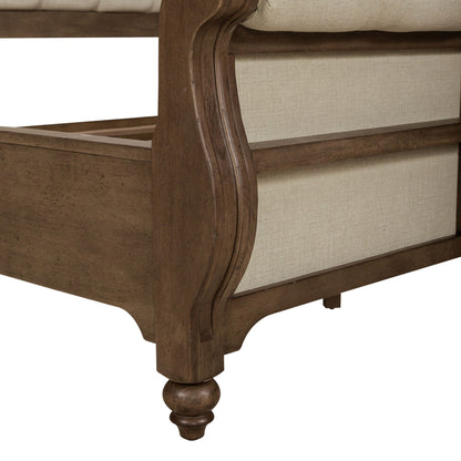 Americana Farmhouse - Queen Upholstered Sleigh Footboard - Dusty Taupe