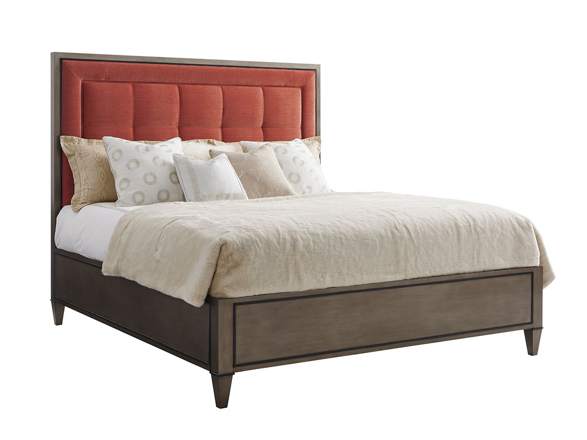 Ariana - St. Tropez Custom Upholstered Panel Headboard 6/6 King - Red / Gray