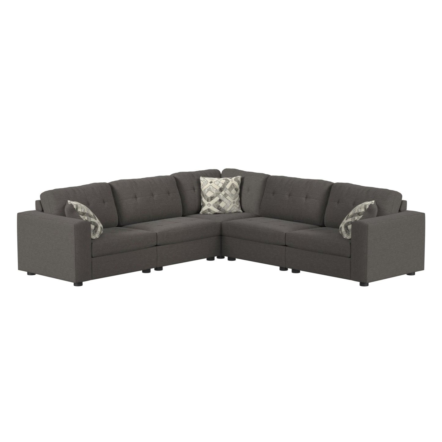 Options One - Corner With 1 Pillow - Palmer Plus Ash