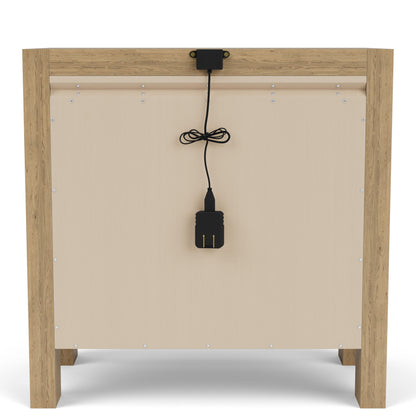 Davie - Wood 3 Drawer Nightstand - Light Brown