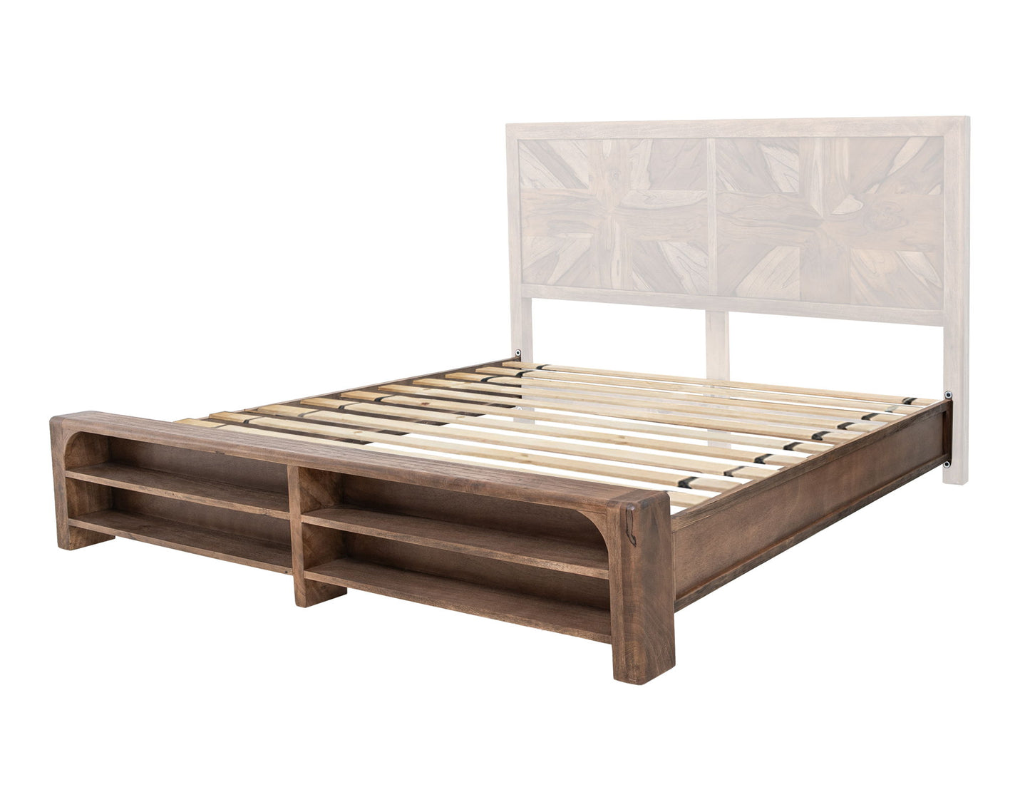 Praga - Eastern King Storage Platform - Almond / Barrel Brown