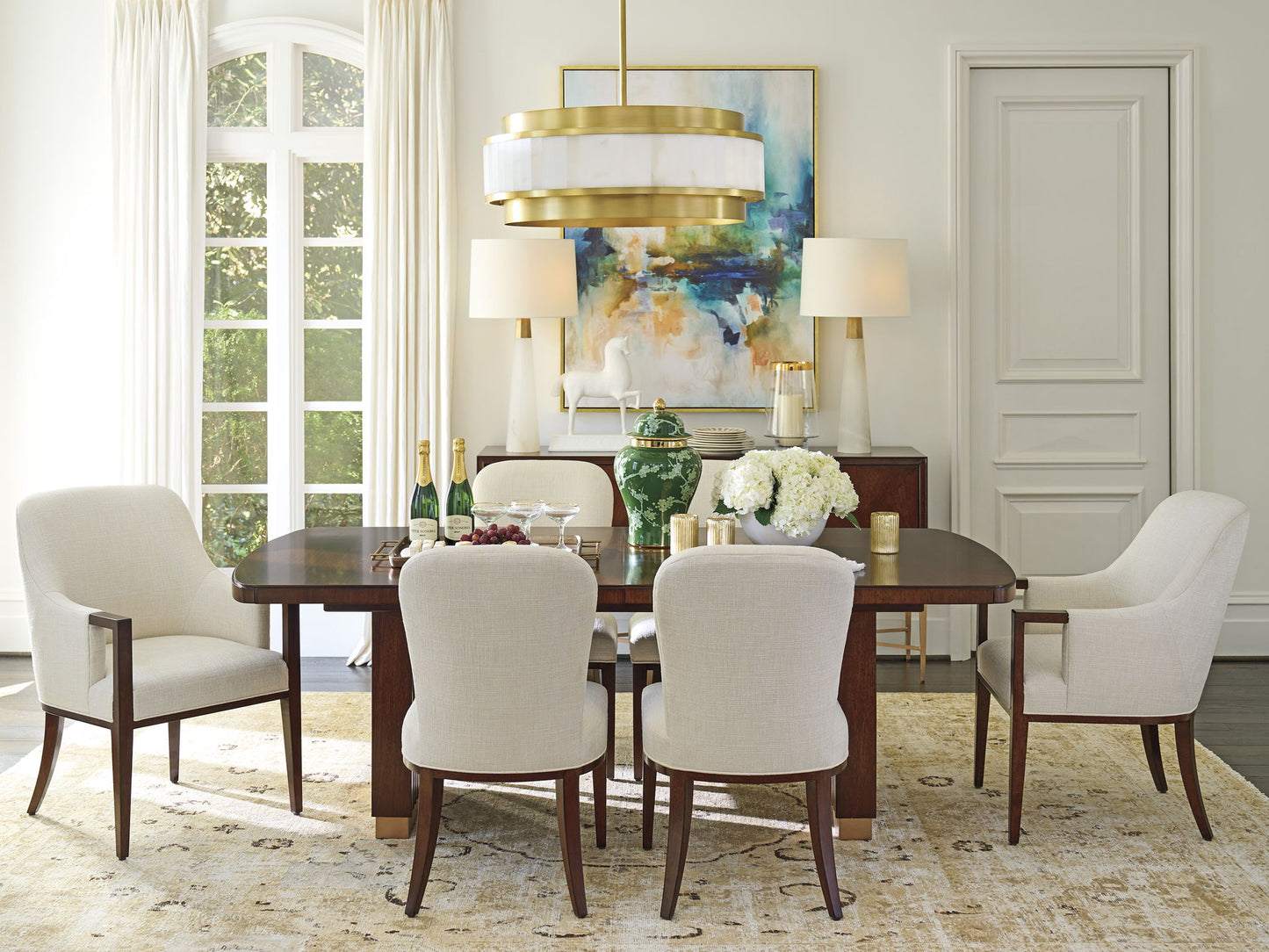 Rendezvous - Portman Double Pedestal Dining Table - Dark Brown