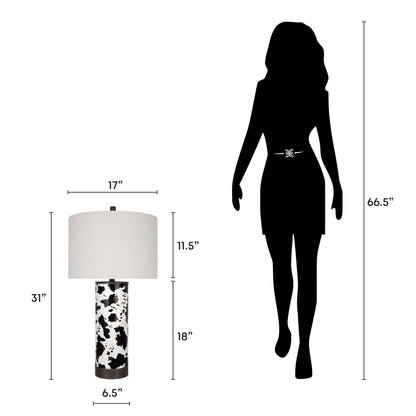 Painted Plains PU Leather & Metal Table Lamp (Set of 2) - Cowhide / Oil Rubbed Bronze