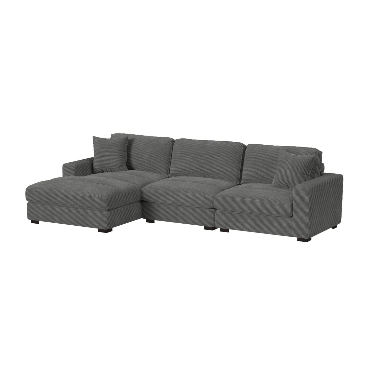 Arizona - Modular LHF Chaise With 1 Pillow 20" - Steno Charcoal