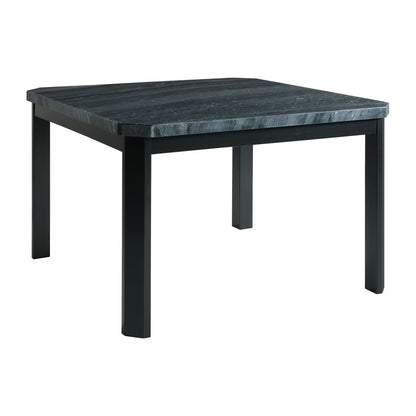 Francesca - Square 5 Piece Counter Height Dining Set, Table & Four PU Chairs - Gray / Marble