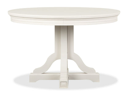 Willowbrook - Extendable 48" Round Dining Table - Egg Shell White