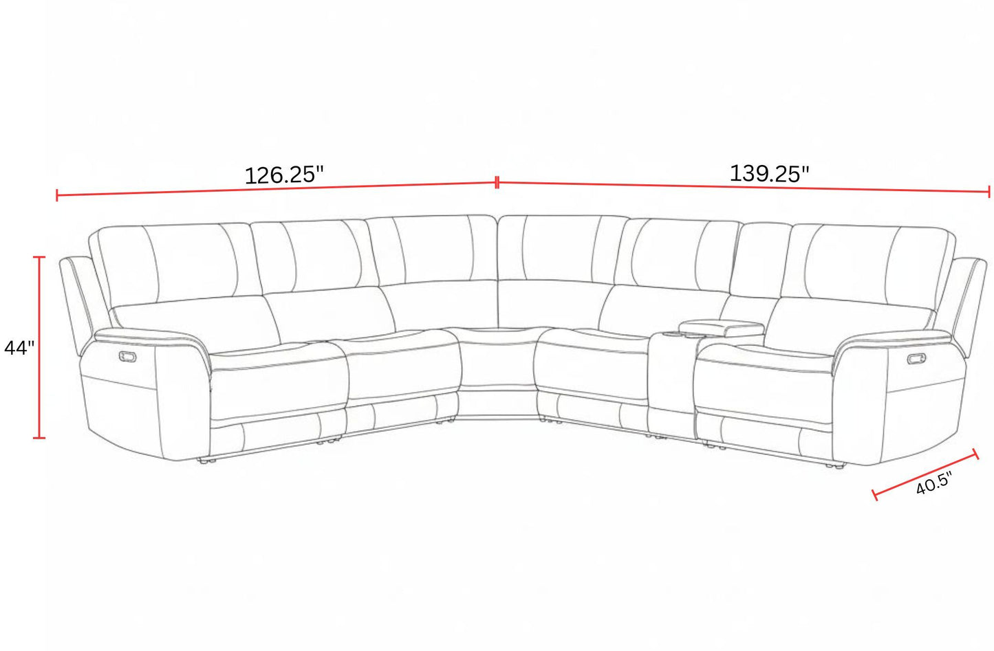 Easton - Power Reclining Sectional With Power Adjustable Headrests