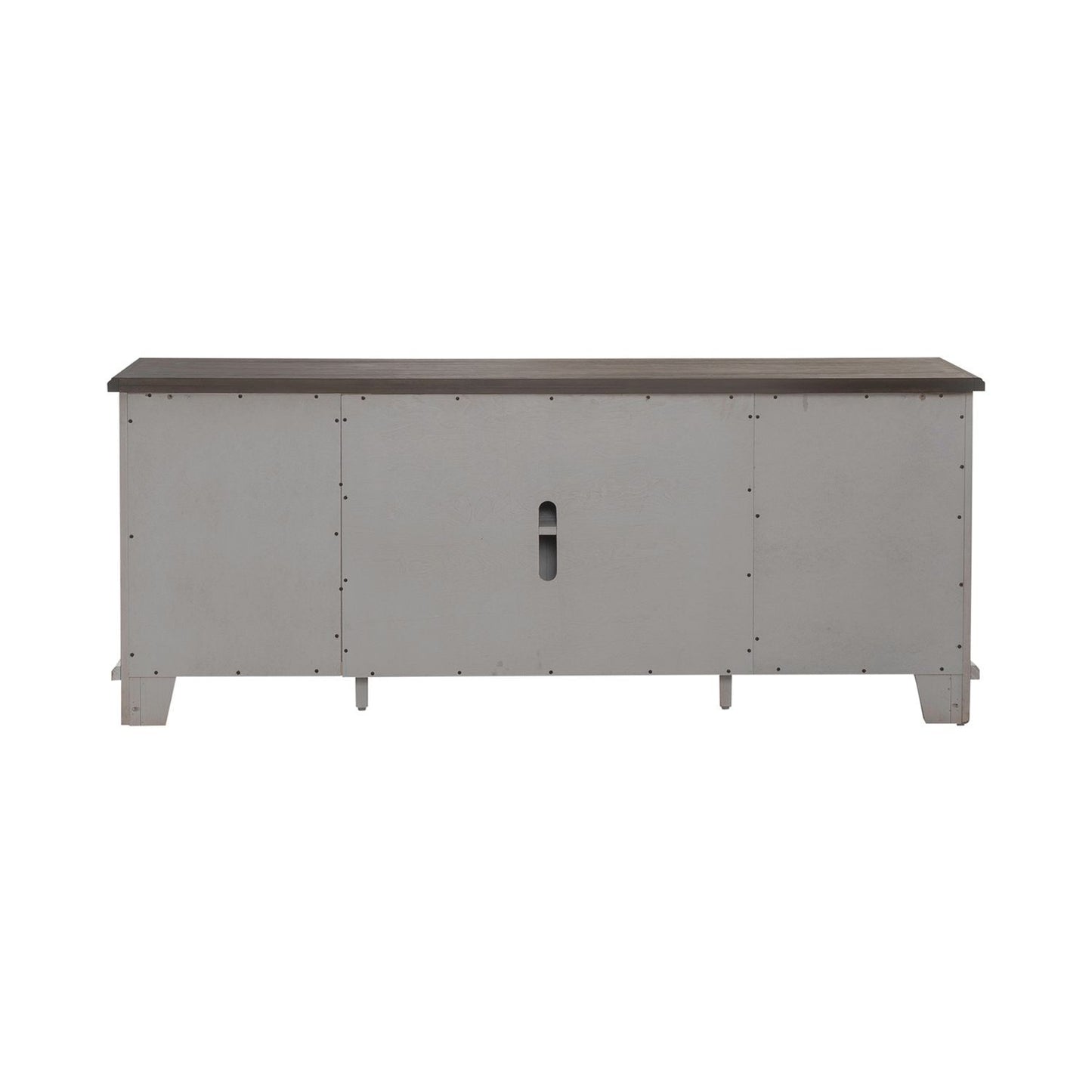 River Place - 75" Entertainment Console - Riverstone White & Tobacco