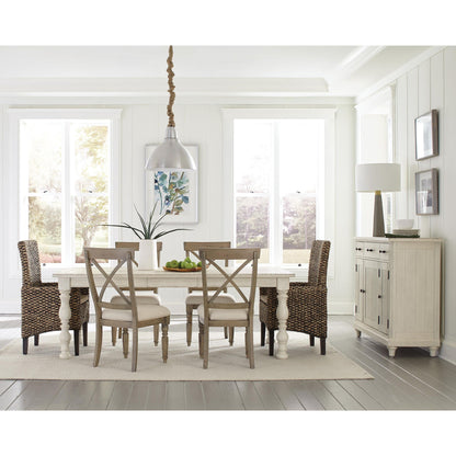 Aberdeen - X - Back Upholstered Side Chair (Set of 2) - Weathered Driftwood