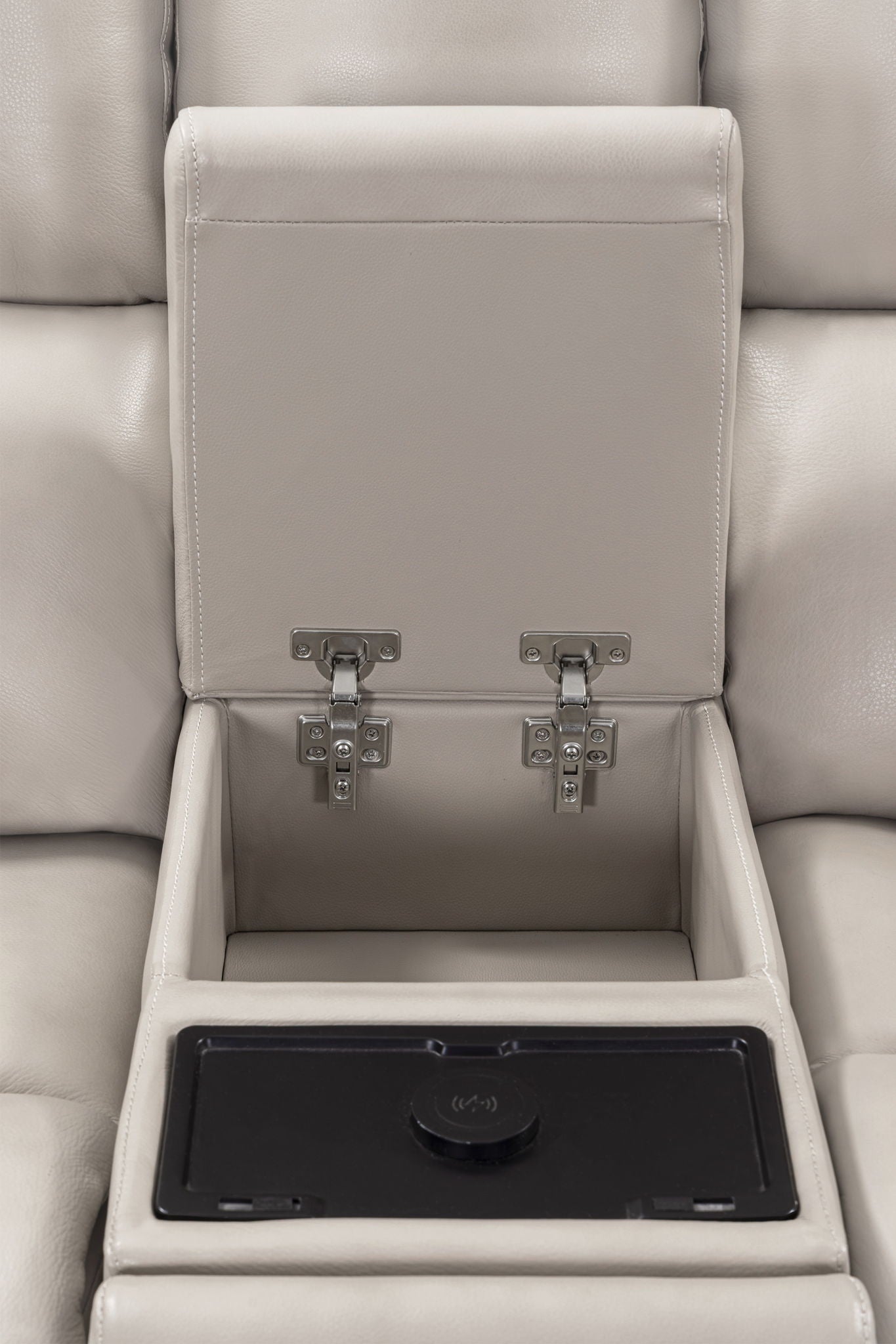 Easton - Entertainment Tilt Console With Wireless Charger - Steamboat Quartz
