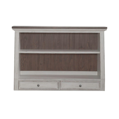 River Place - Angled Server Hutch - Riverstone White & Tobacco