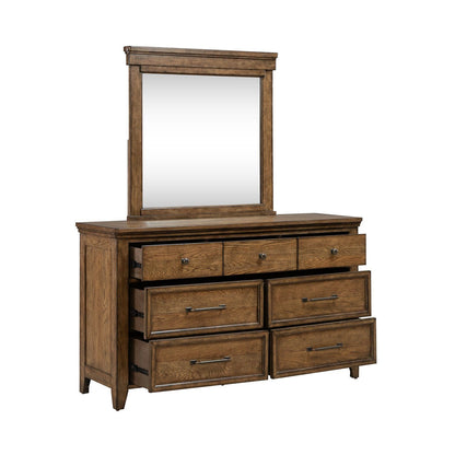 Carolina Park - Dresser & Mirror - Amber Brown