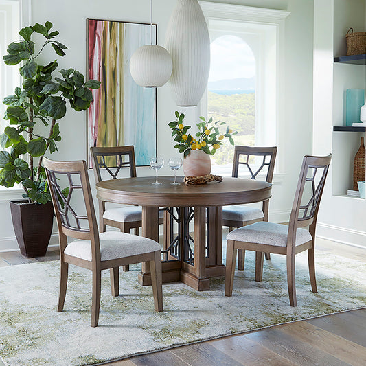 Sundance Dining - Grid Back Dining Chair (Set of 2) - Sandstone