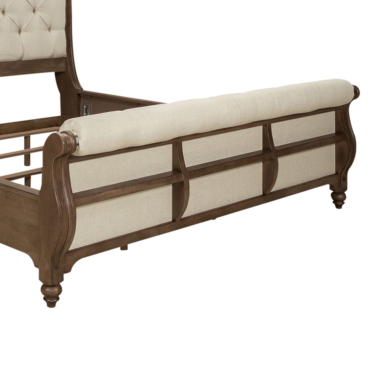 Americana Farmhouse - King Upholstered Sleigh Footboard - Dusty Taupe