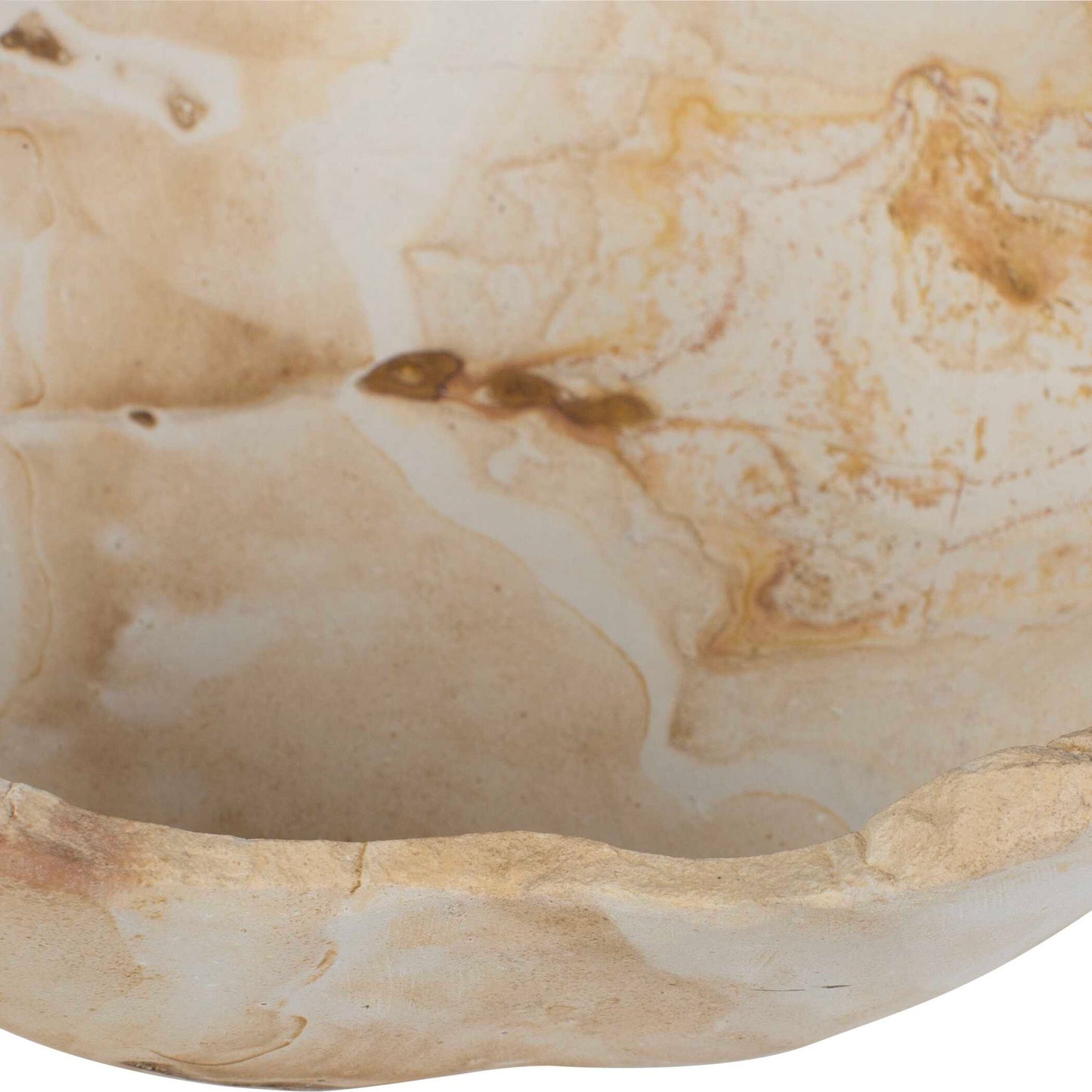 Sahara - Bloom Indoor-Outdoor Stone Bowl - Russet / Ivory / Sand