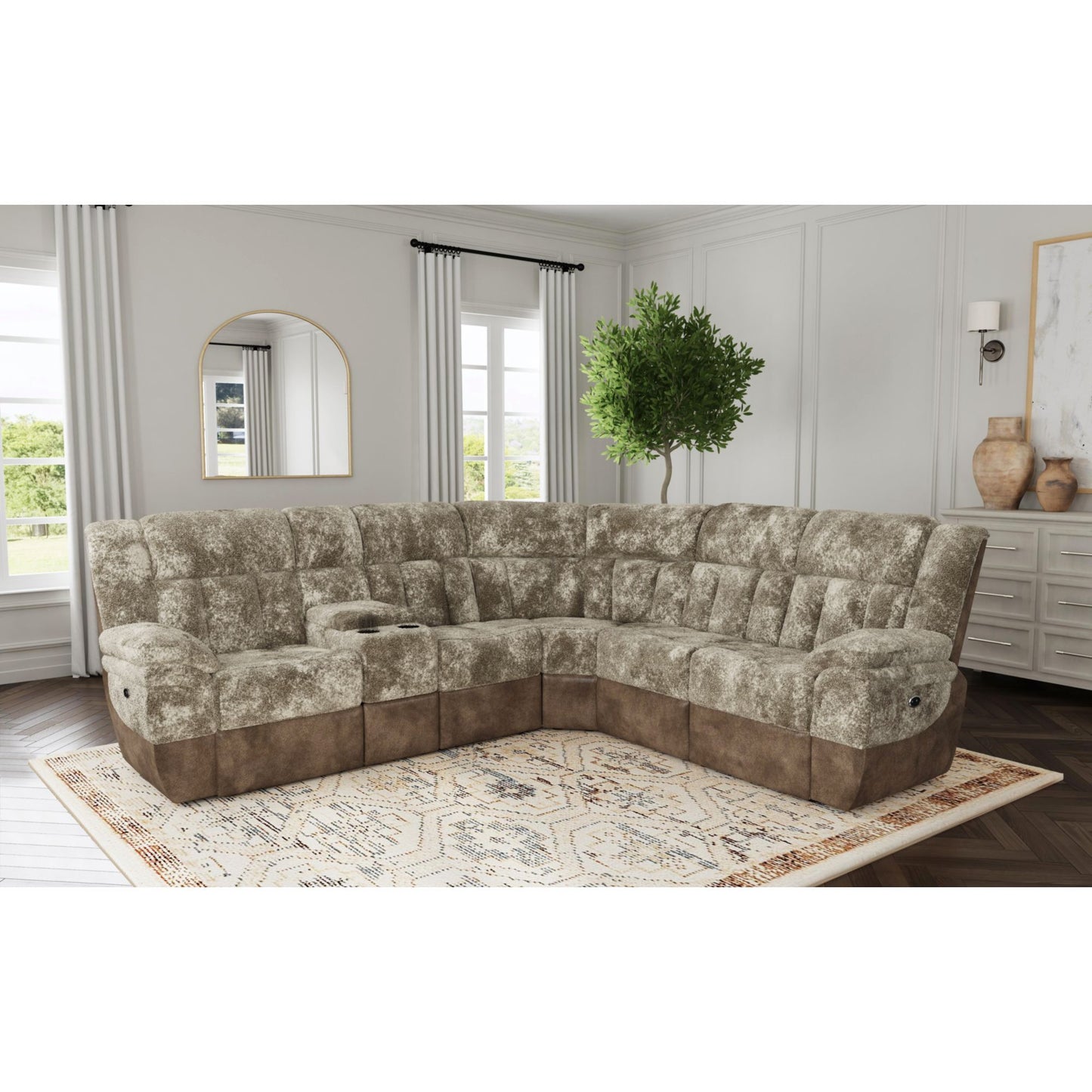 Santorini - Armless Chair - Dillon / Shire Cappuccino