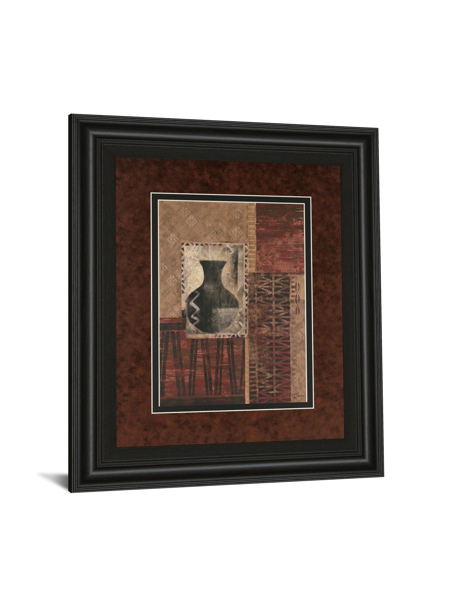 Artifact Revival I By Maria Donovan - Framed Print Wall Art - Dark Red