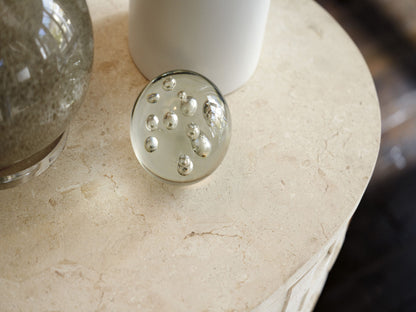 Rendezvous - Albion Stone Oval Nightstand - Beige