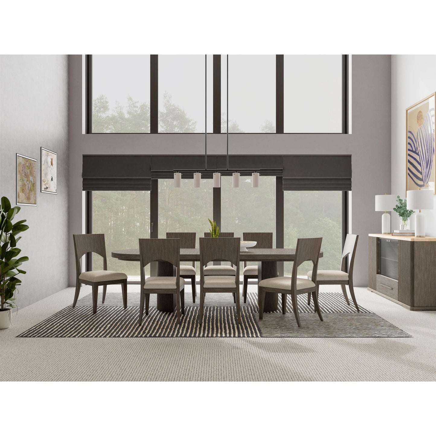 Sariel - Double Pedestal Dining Table Top - Dark Brown