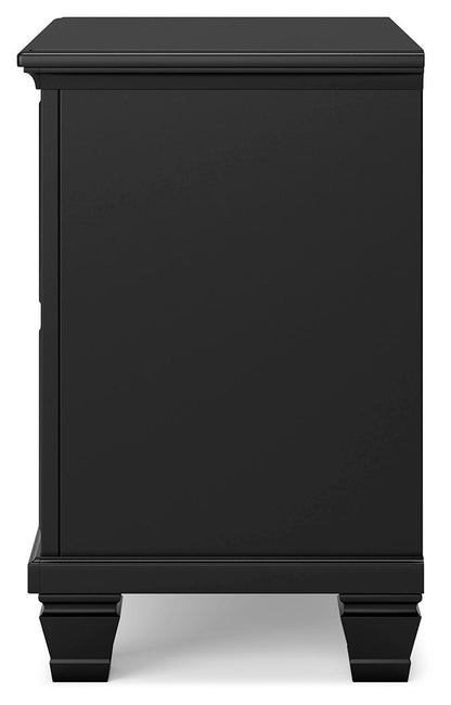 Lanolee - Two Drawer Nightstand - Black