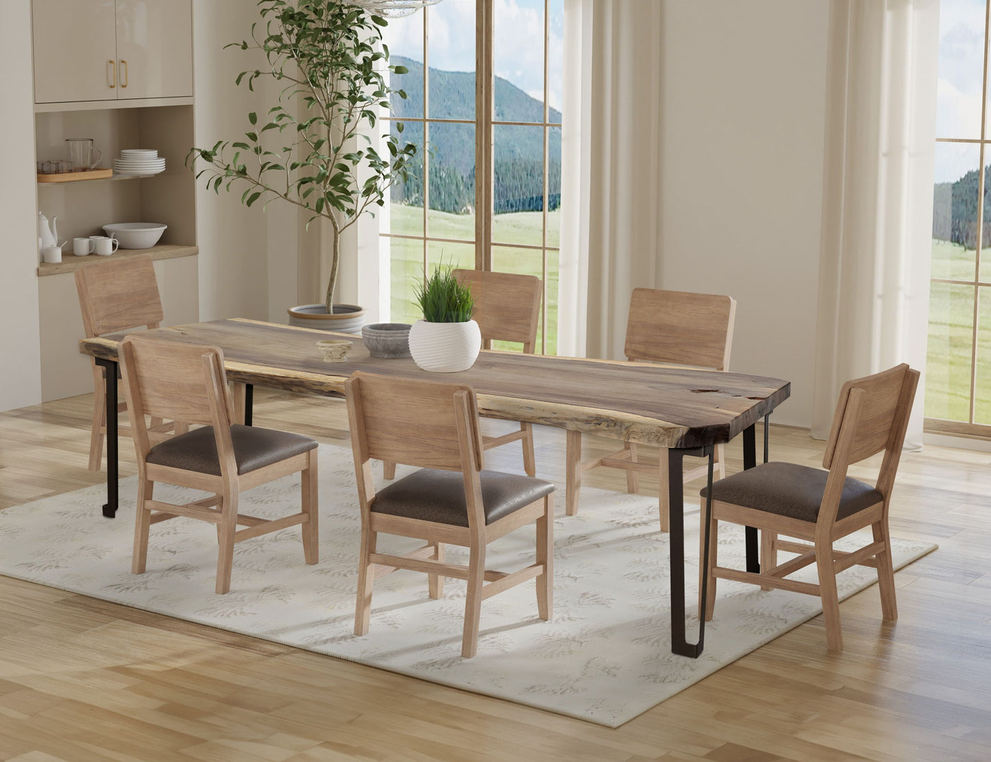Natural Parota - Table Base - Brown
