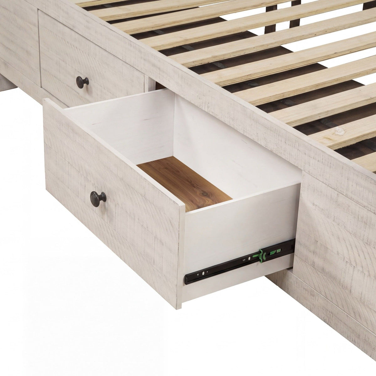 Augusta - 5/0-6/6 Queen/King Storage Side Rails - Rustic White