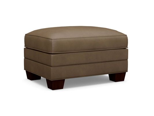 Couture Leather - Braxton Leather Ottoman - Dark Brown