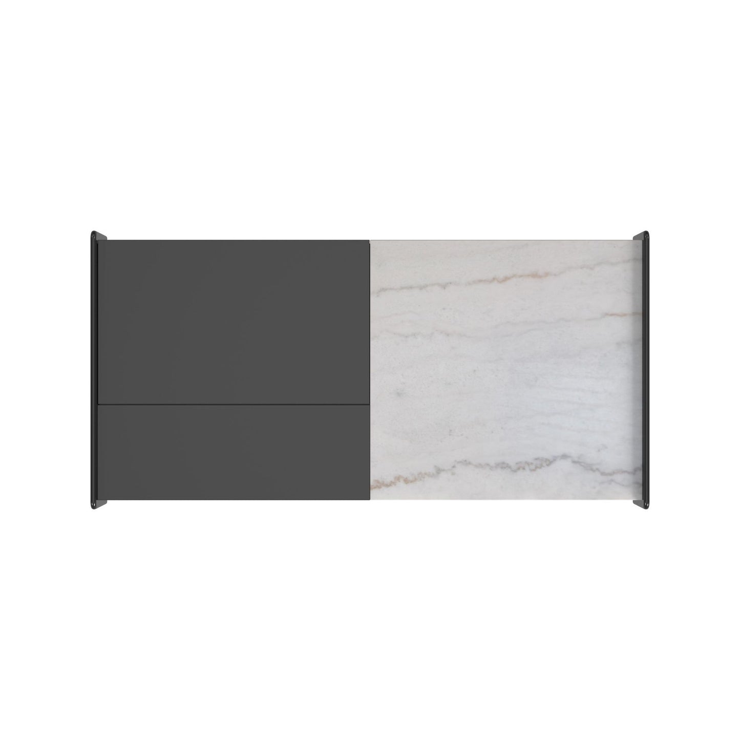Lanette - Coffee Table With White Marble And Lift-Top - Black