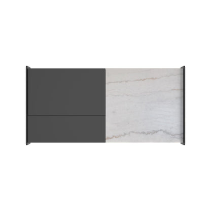 Lanette - Coffee Table With White Marble And Lift-Top - Black